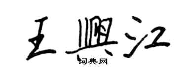 王正良王興江行書個性簽名怎么寫