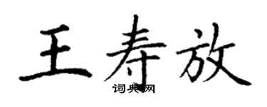丁謙王壽放楷書個性簽名怎么寫