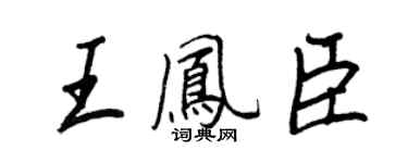 王正良王鳳臣行書個性簽名怎么寫