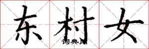 丁謙東村女楷書怎么寫
