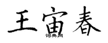 丁謙王宙春楷書個性簽名怎么寫