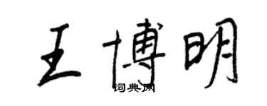 王正良王博明行書個性簽名怎么寫