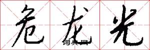 危龍光怎么寫好看