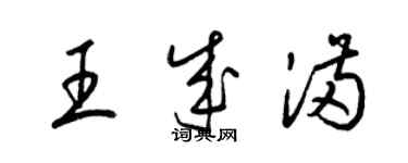 梁錦英王成滿草書個性簽名怎么寫