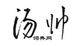 駱恆光湯帥草書個性簽名怎么寫