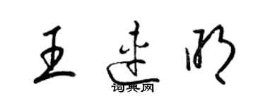 梁錦英王連明草書個性簽名怎么寫