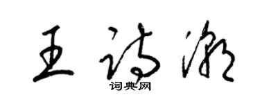 梁錦英王詩潮草書個性簽名怎么寫