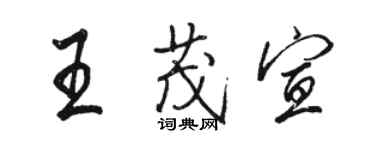 駱恆光王茂宣行書個性簽名怎么寫