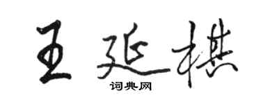 駱恆光王延棋行書個性簽名怎么寫