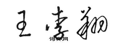 駱恆光王李翔草書個性簽名怎么寫