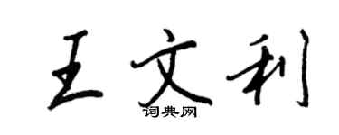 王正良王文利行書個性簽名怎么寫