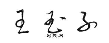 駱恆光王玉子草書個性簽名怎么寫