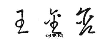 駱恆光王金含草書個性簽名怎么寫