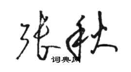 駱恆光張秋草書個性簽名怎么寫