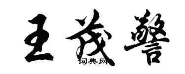 胡問遂王茂警行書個性簽名怎么寫