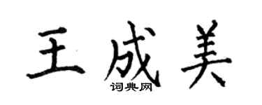 何伯昌王成美楷書個性簽名怎么寫