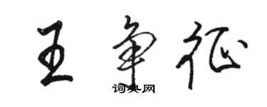 駱恆光王爭征行書個性簽名怎么寫