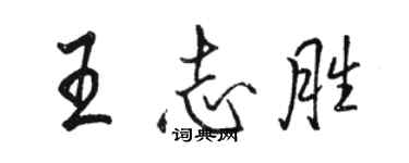 駱恆光王志勝行書個性簽名怎么寫