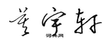 駱恆光莫宇軒草書個性簽名怎么寫