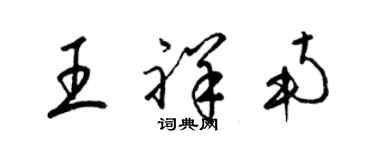 梁錦英王祥南草書個性簽名怎么寫