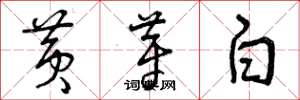 曾慶福黃芽白草書怎么寫