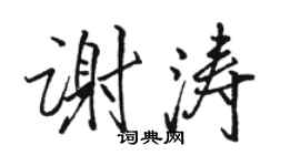 駱恆光謝濤行書個性簽名怎么寫