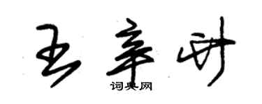 朱錫榮王辛竹草書個性簽名怎么寫