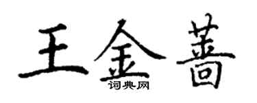 丁謙王金薔楷書個性簽名怎么寫