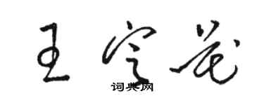 駱恆光王定花草書個性簽名怎么寫