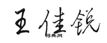 駱恆光王佳銳行書個性簽名怎么寫