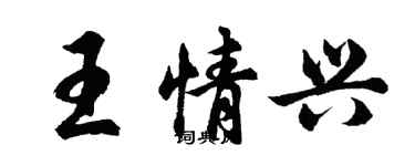 胡問遂王情興行書個性簽名怎么寫