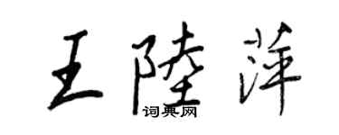 王正良王陸萍行書個性簽名怎么寫