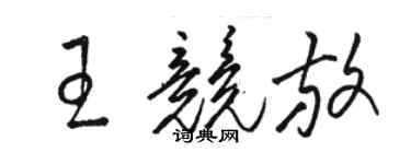 駱恆光王競放草書個性簽名怎么寫