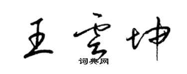 梁錦英王雲坤草書個性簽名怎么寫