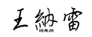 王正良王納雷行書個性簽名怎么寫