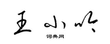 梁錦英王小吟草書個性簽名怎么寫