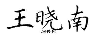 丁謙王曉南楷書個性簽名怎么寫