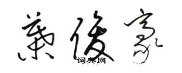 駱恆光葉俊豪草書個性簽名怎么寫