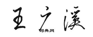 駱恆光王廣溪行書個性簽名怎么寫