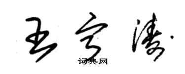 朱錫榮王寧濤草書個性簽名怎么寫