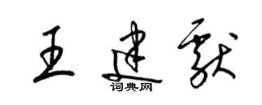 梁錦英王建獻草書個性簽名怎么寫