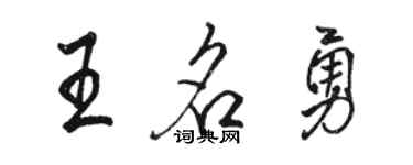 駱恆光王名勇行書個性簽名怎么寫