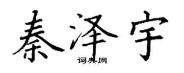 丁謙秦澤宇楷書個性簽名怎么寫
