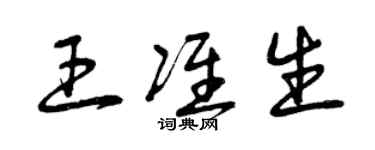 曾慶福王準生草書個性簽名怎么寫
