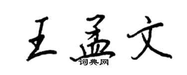 王正良王孟文行書個性簽名怎么寫