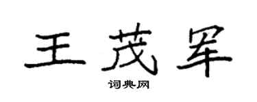 袁強王茂軍楷書個性簽名怎么寫