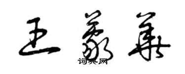 曾慶福王蒙華草書個性簽名怎么寫