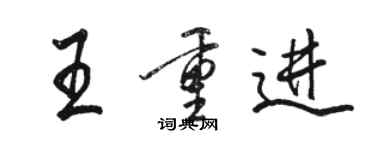 駱恆光王重進行書個性簽名怎么寫