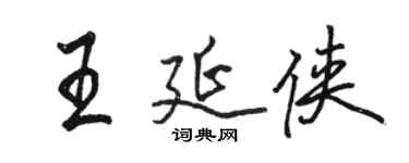 駱恆光王延俠行書個性簽名怎么寫