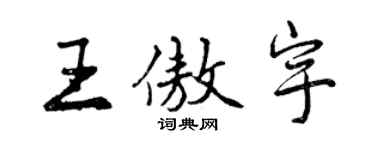 曾慶福王傲宇行書個性簽名怎么寫